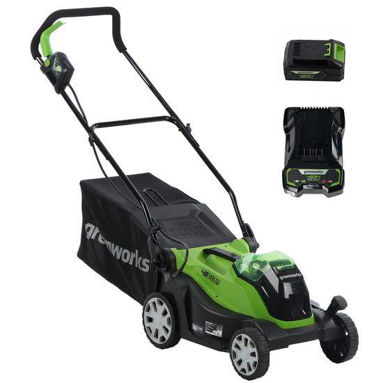 Greenworks G48LM36K2 - Rasaerba a spinta, taglio 36 cm - (con batteria 48V 2Ah)